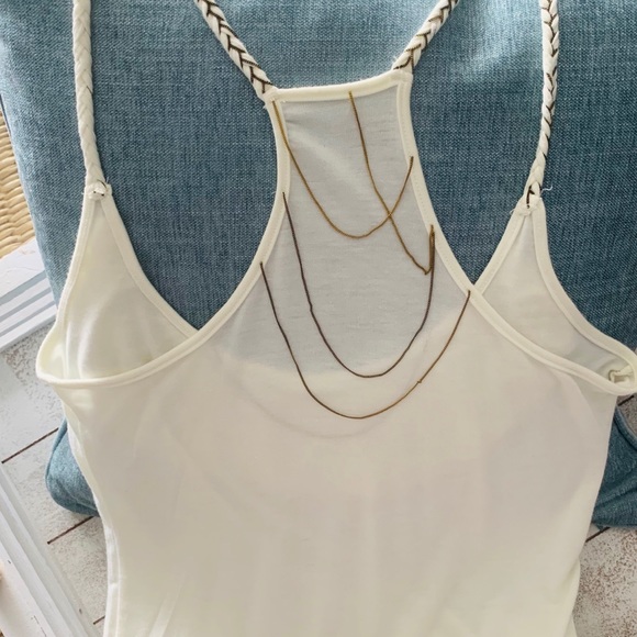 Women’s Poof! creme ruffle tank top - Picture 3 of 6